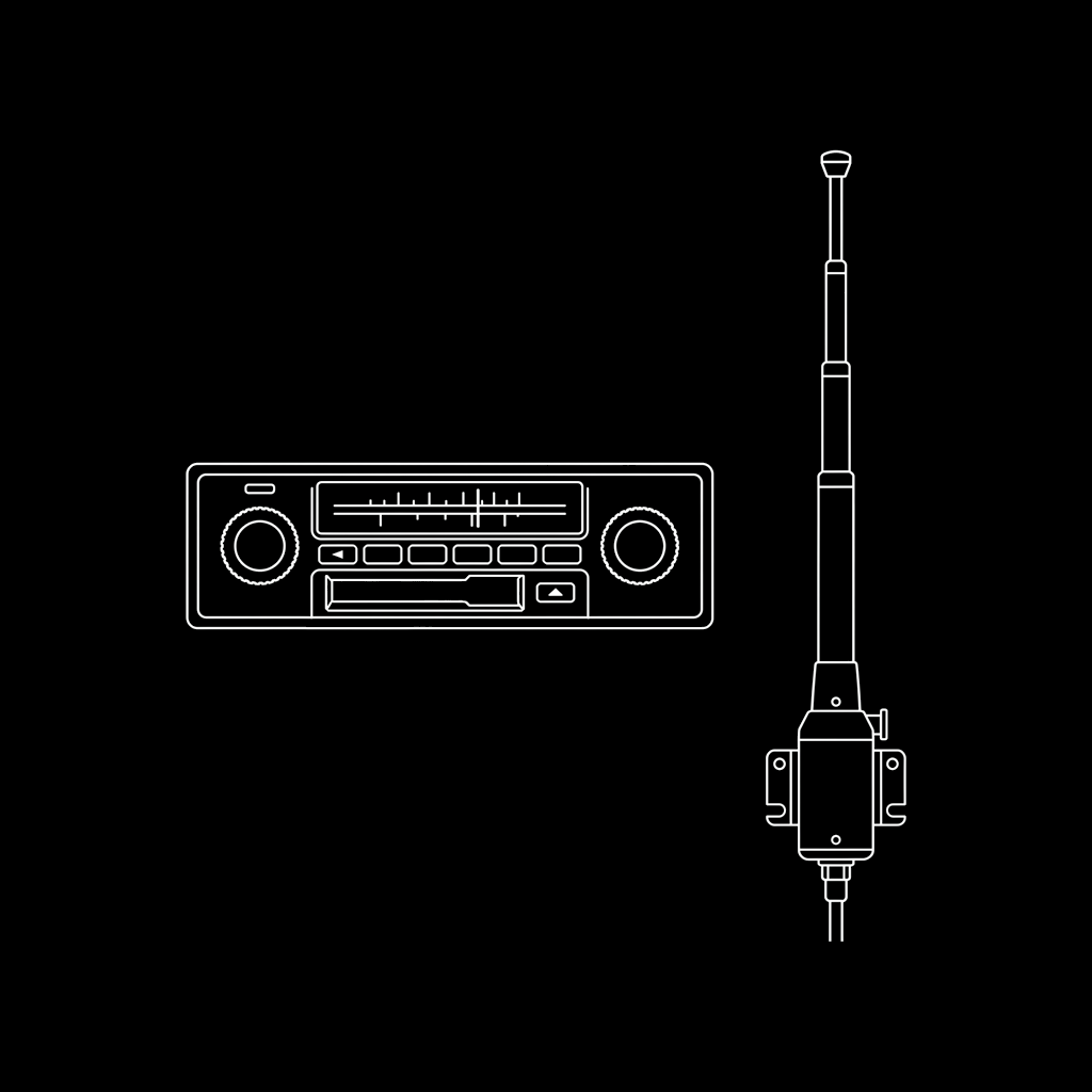 Naprawy Mercedes R107 — Radio i Antena